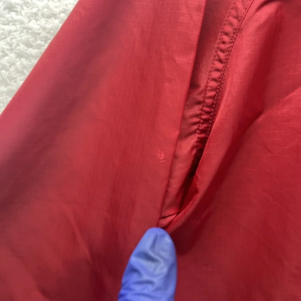 Gap Windbreaker Womens Small Red Long Sleeve Zip Up Hooded Packable Chore Grunge